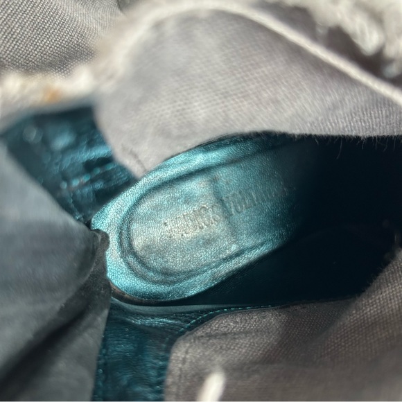 Zadig & Voltaire Teddy Ankle Booties Genuine Suede Canvas Raw Hem Zip Back Grey - Picture 12 of 16